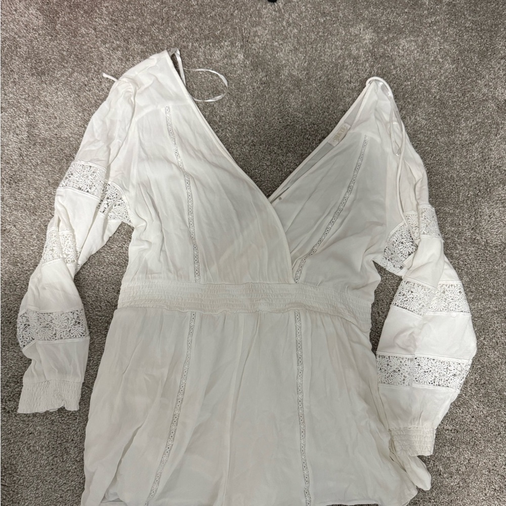 Staring at Stars Cream Lace Detail Top